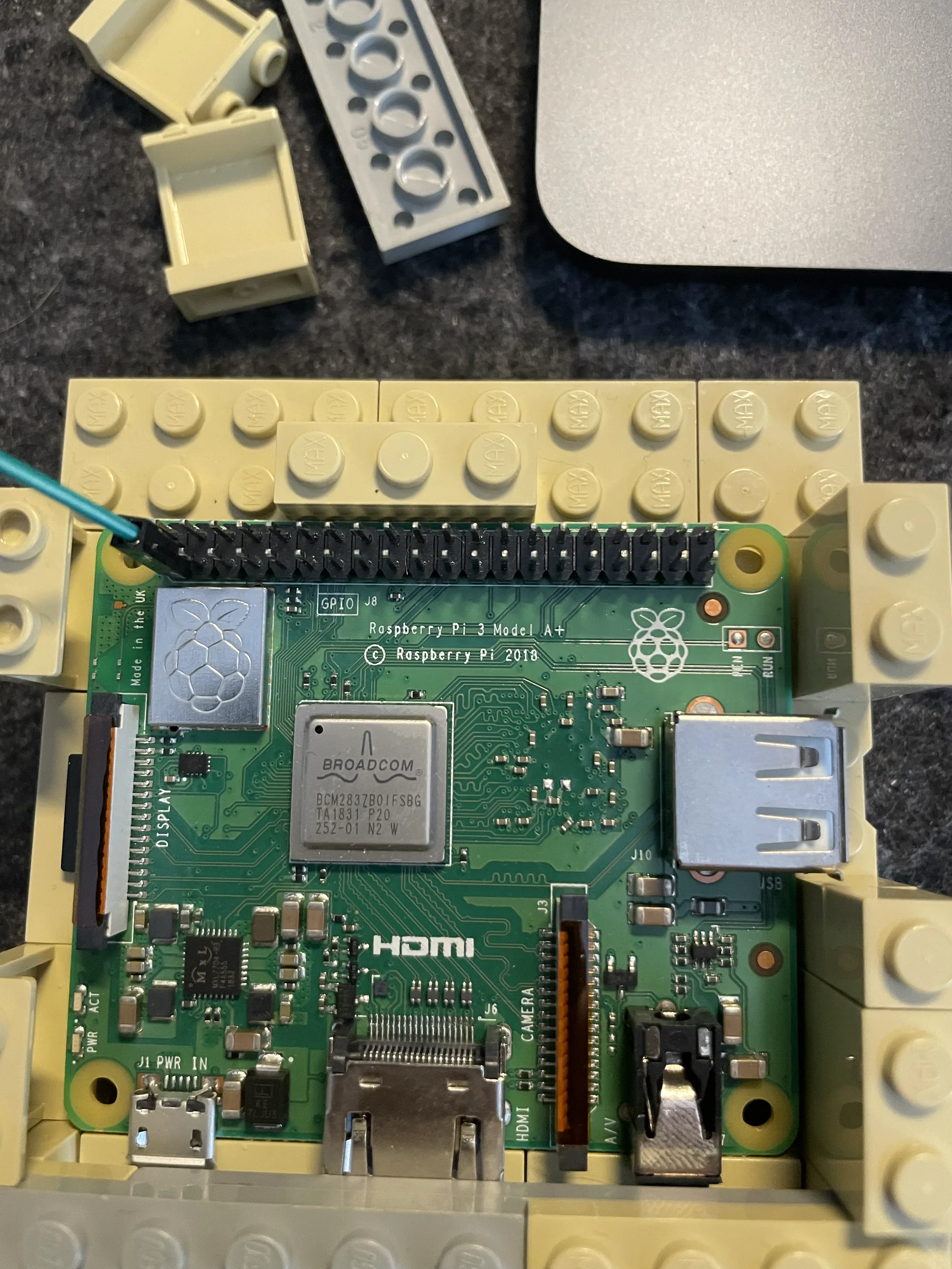 Pi 3A+ in the Lego frame